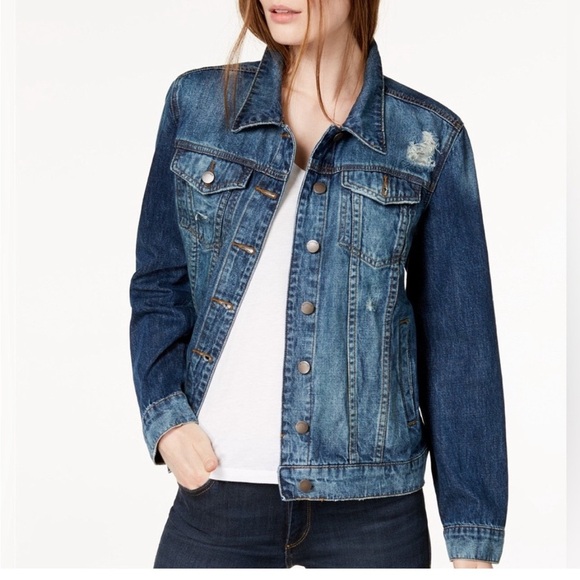 STS Women’s Blue Distressed Denim Jacket Size Small - Picture 7 of 10